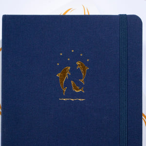Reach for the Stars - A5 Dot Grid 160 GSM, 192 pages Notebook by Alon Notebooks (Blue)