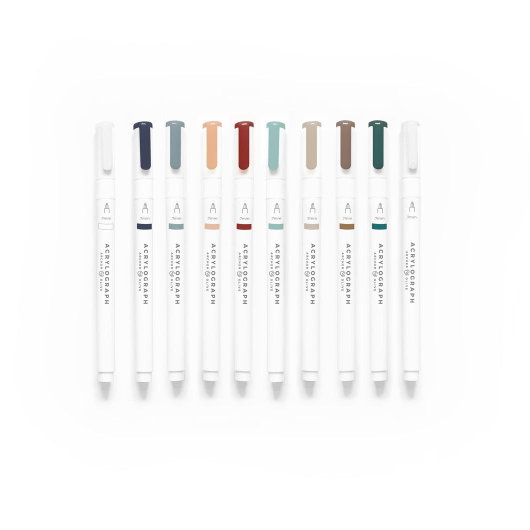 Archer & Olive Acrylograph Pens Cool Fall Collection - 0.7mm tip