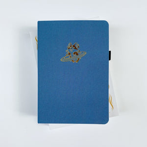 Denim Blue Planetary Puppy (Heavenly Pets Series) - A5 Dot Grid 160 GSM, 192 pages Notebook by Alon Notebooks