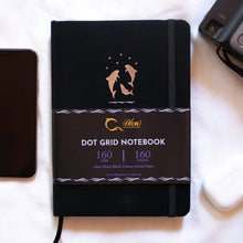 Load image into Gallery viewer, Reach for the Stars - A5 Dot Grid 160 GSM, 160 BLACK pages Notebook by Alon Notebooks (Black)
