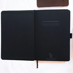 Reach for the Stars - A5 Dot Grid 160 GSM, 160 BLACK pages Notebook by Alon Notebooks (Black)