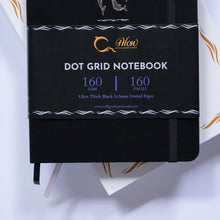 Load image into Gallery viewer, Reach for the Stars - A5 Dot Grid 160 GSM, 160 BLACK pages Notebook by Alon Notebooks (Black)
