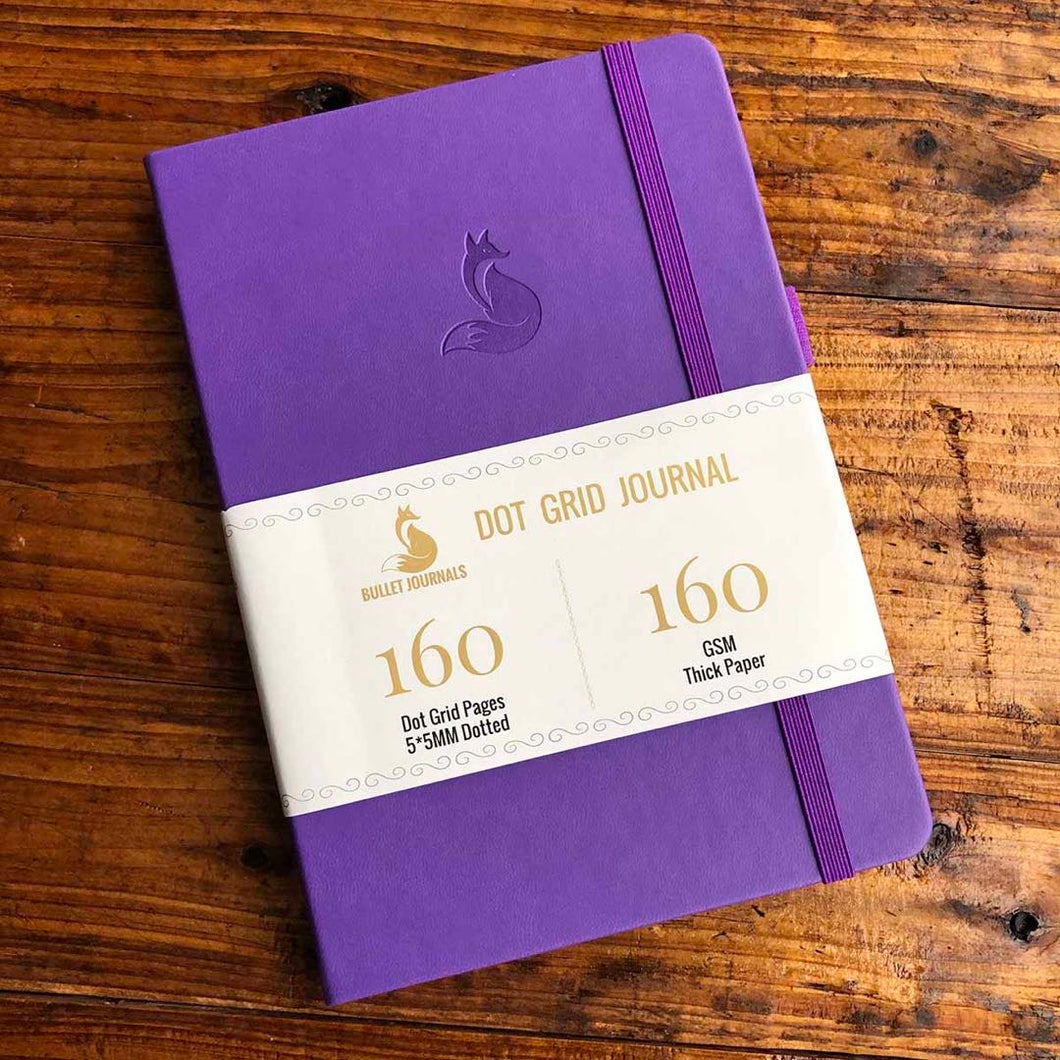 160 gsm Buke Notebook Bullet Journal - Purple Fox