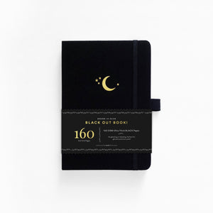 160 pages Crescent Moon Blackout Dot grid Notebook By Archer & Olive