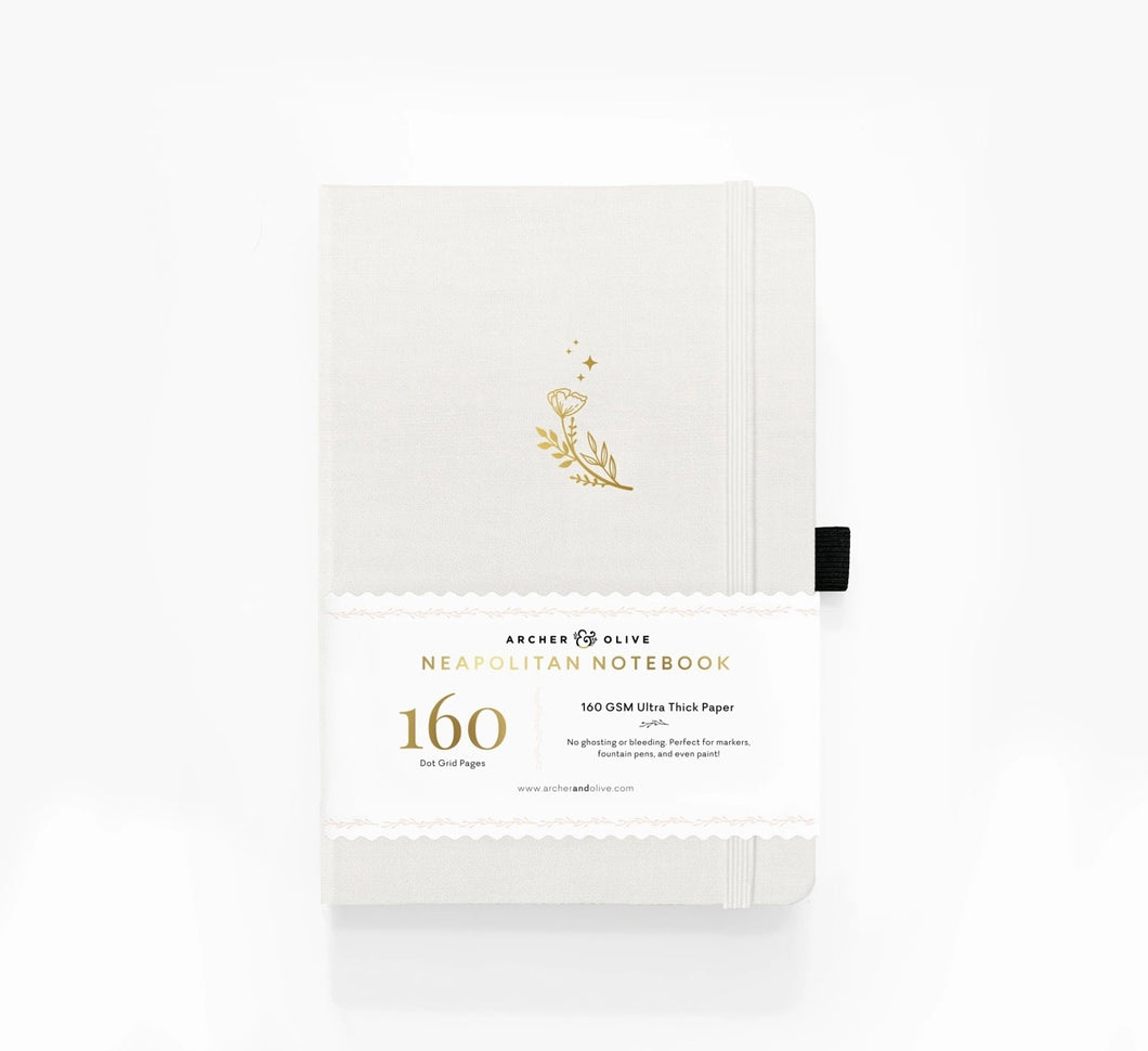 160 pages Moon Flowers Neapolitan Dot Grid Notebook by Archer & Olive