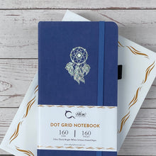 Load image into Gallery viewer, Blue Dreamcatcher Traveler’s Size Dot Grid 160 GSM, 160 pages Notebook by Alon Notebooks
