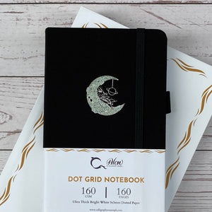 Black Moon and Turtle Traveler’s Size Dot Grid 160 GSM, 160 pages Notebook by Alon Notebooks