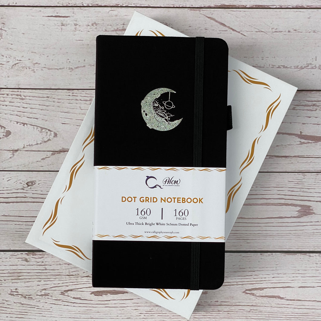 Black Moon and Turtle Traveler’s Size Dot Grid 160 GSM, 160 pages Notebook by Alon Notebooks